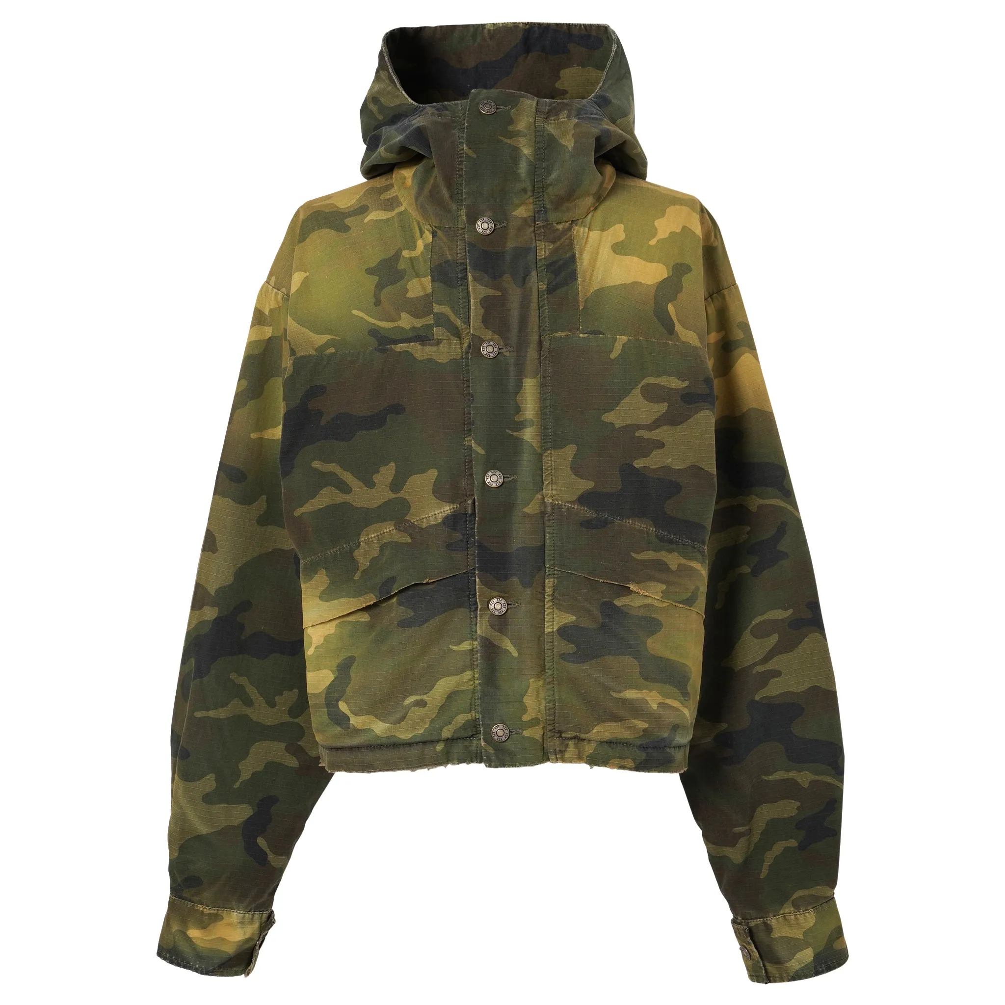 424 CROPPED PARKA GREEN CAMO / GREEN