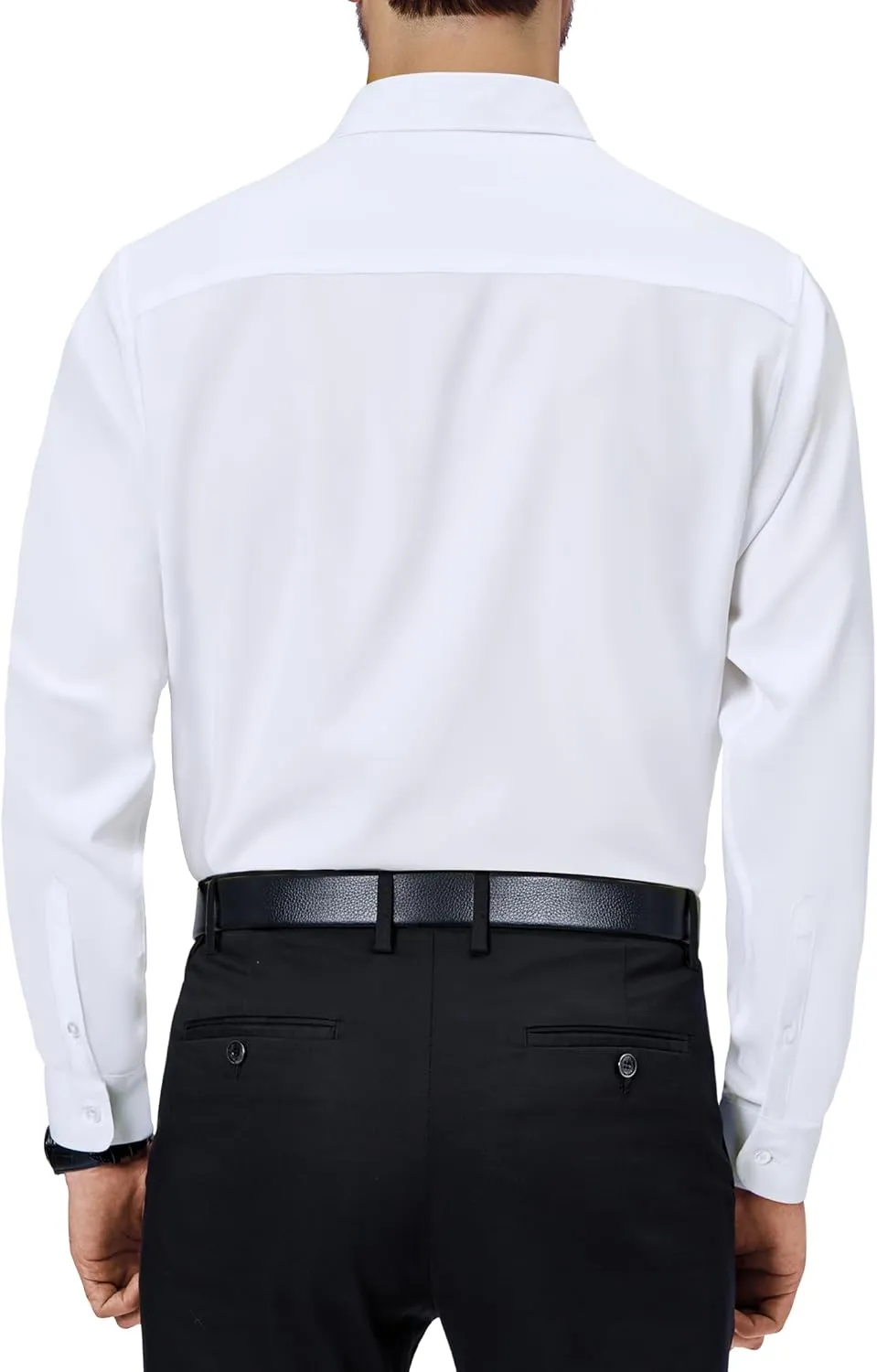 Alimens & Gentle Mens Dress Shirts 4-Way Stretch Long Sleeve Collared Casual Solid Wedding Dating Button Down Shirt
