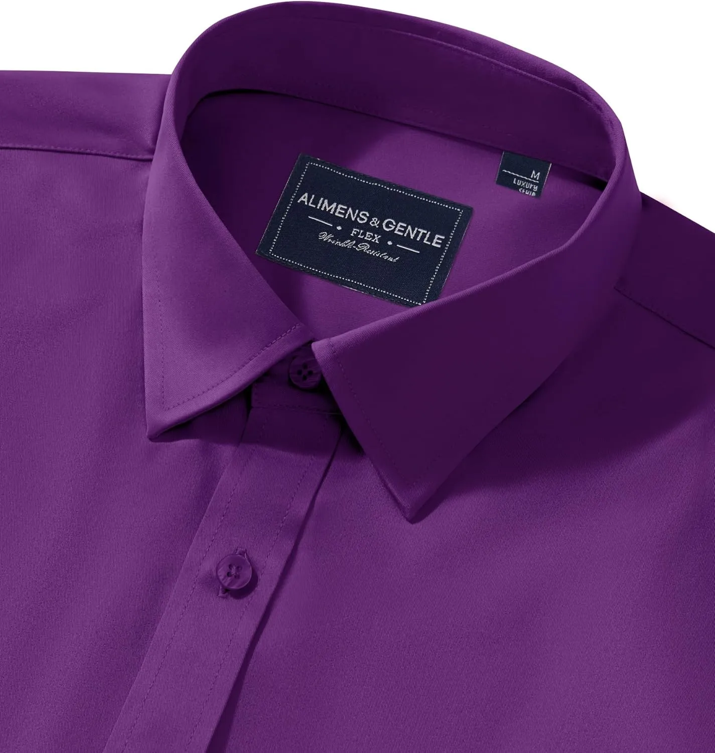Alimens & Gentle Men's Dress Shirts Transitional Weather Long Sleeve Stretch Wrinkle-Free Button Down Top