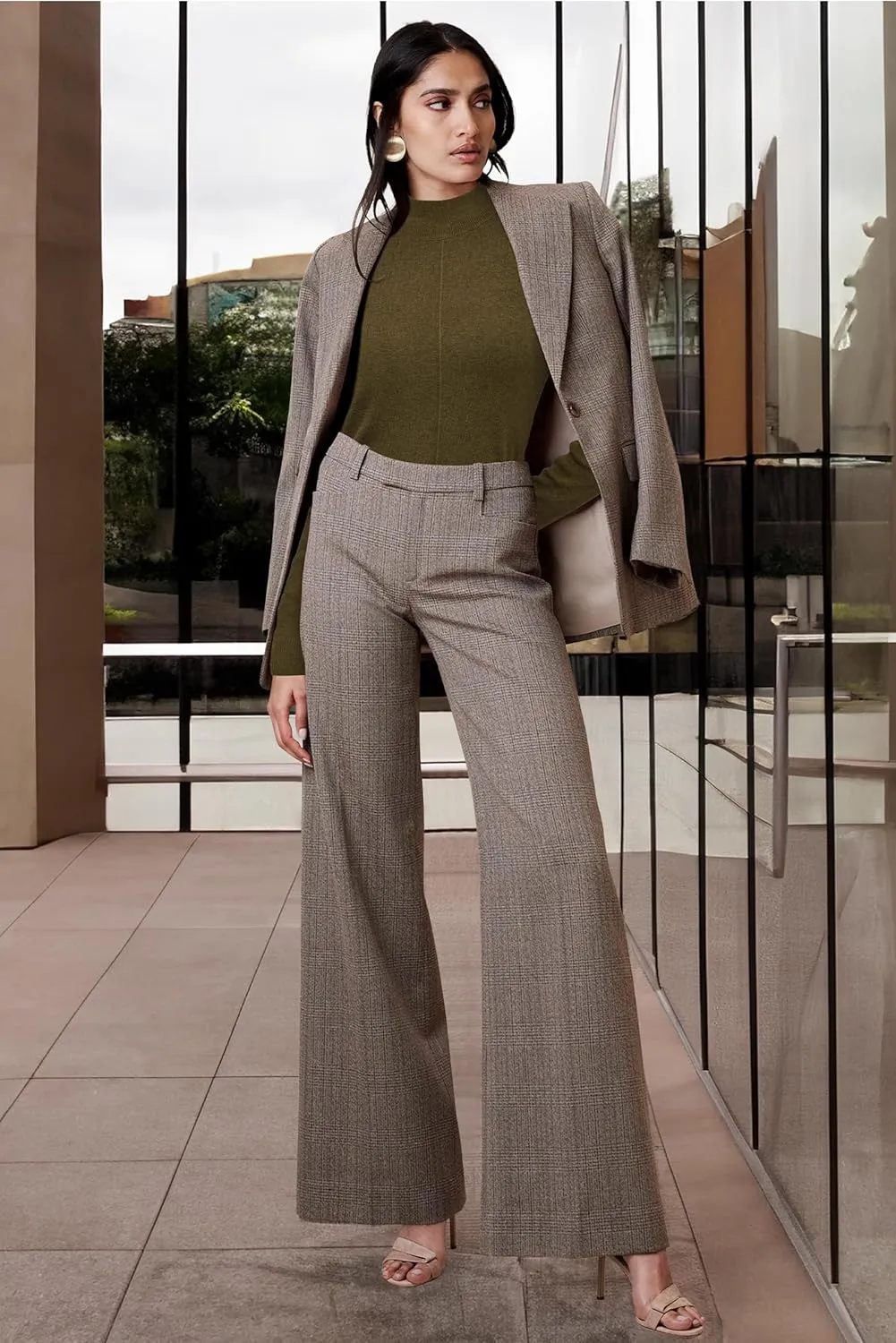 Arach&Cloz Womens Spring 2025 Sweater Tops Business Casual Outfits Work Mock Neck Long Sleeve Turtleneck Dressy Pullover