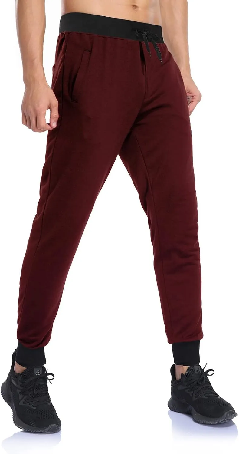 Aymnlox Mens Fall Casual Pants Drawstring Elastic Waist Tapered Chino Trousers Slim Fit Fashion Streewear Joggers with Pocket
