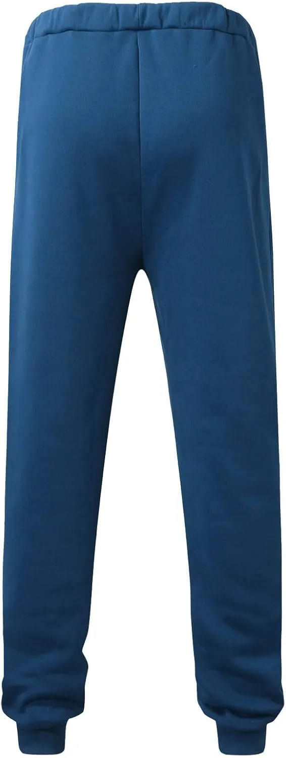 Aymnlox Mens Hiking Casual Pants Trendy Loose Fit Workout Chino Pants with Zip Pockets Drawstring Pants Elastic Waist Trouser