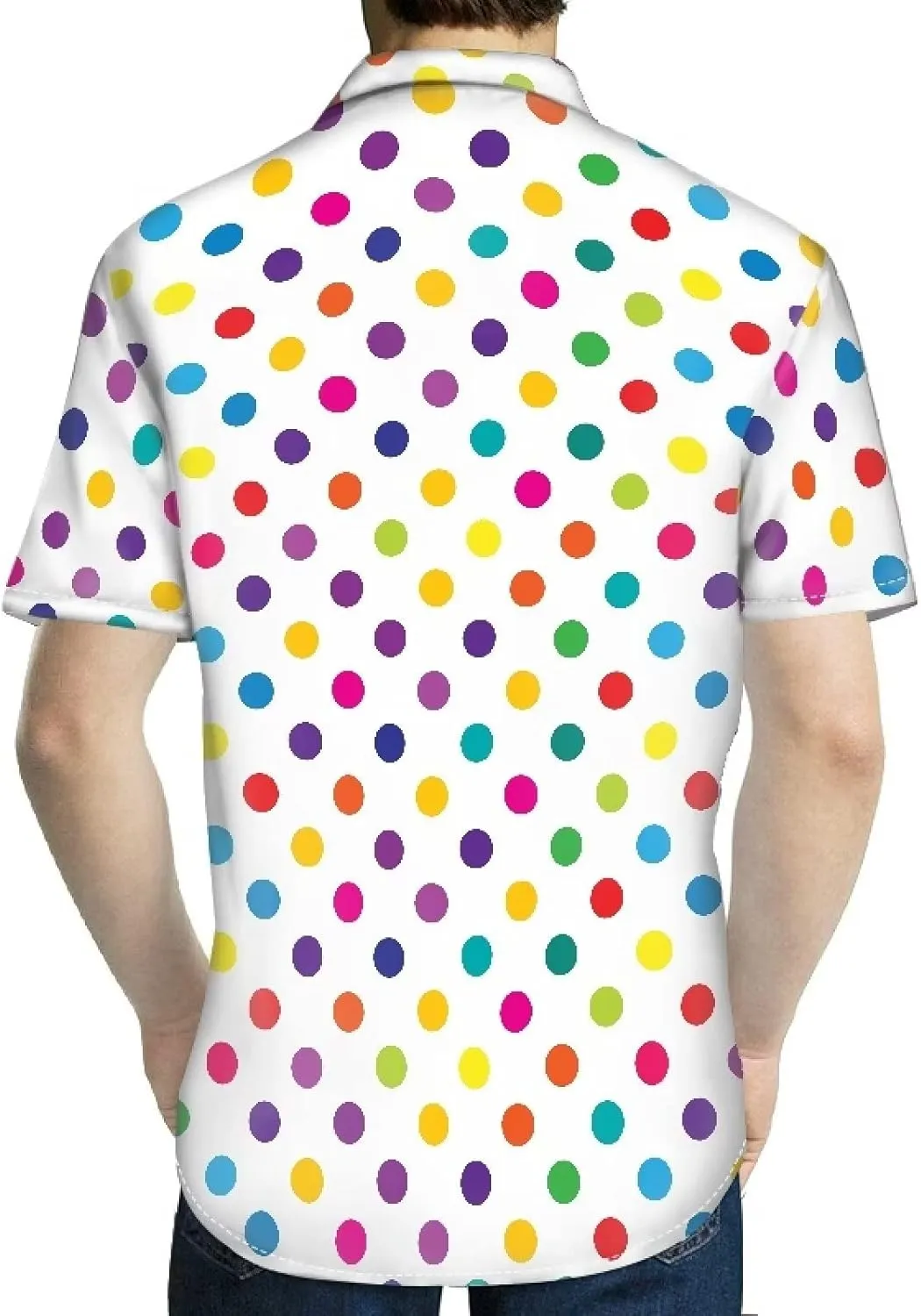Biyejit Men's Casual Short Sleeves Printed Button Down Summer Beach Dress Shirts Size S-4XL