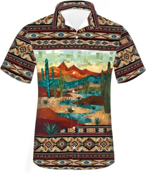 Biyejit Men's Casual Short Sleeves Printed Button Down Summer Beach Dress Shirts Size S-4XL