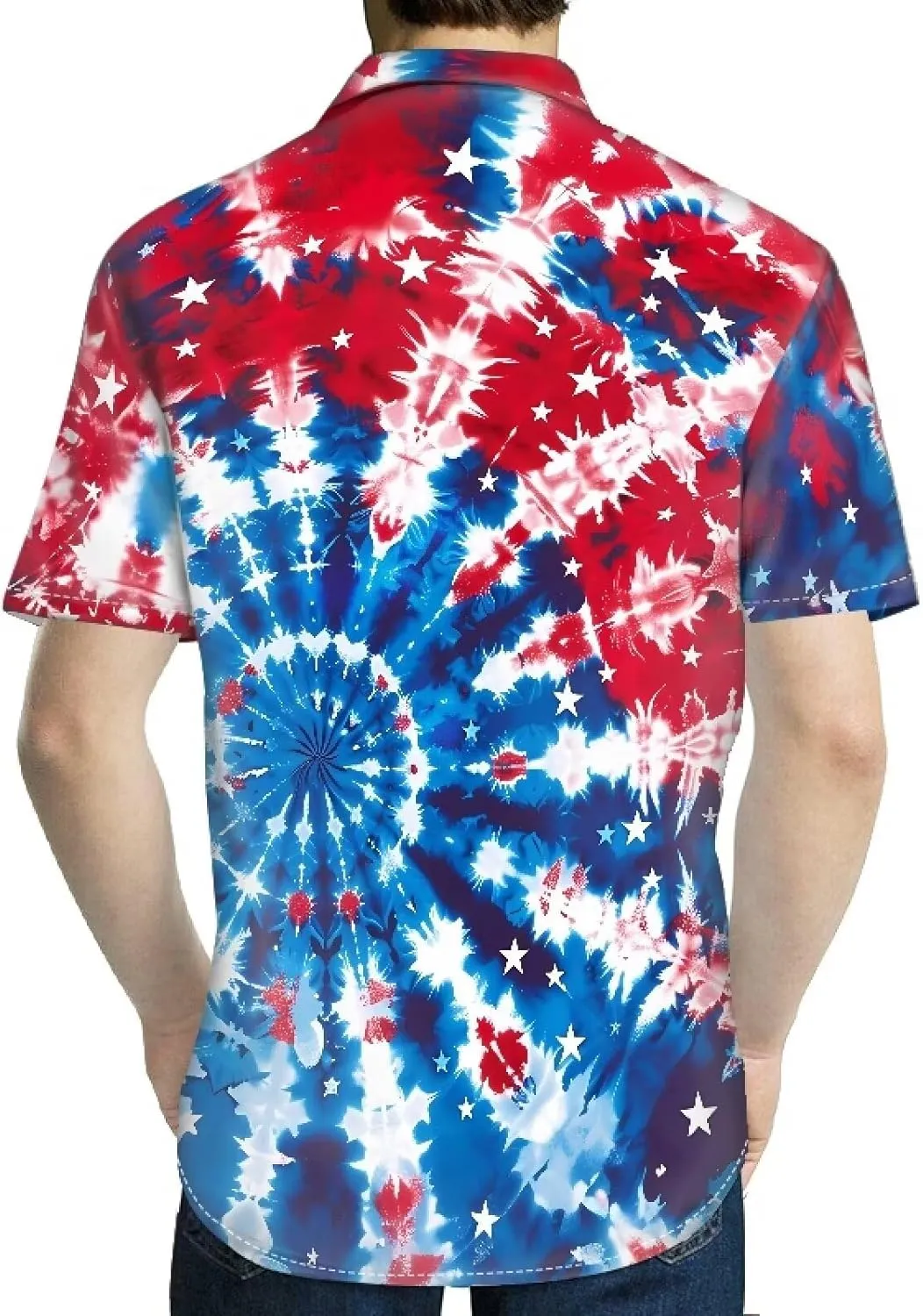 Biyejit Men's Casual Short Sleeves Printed Button Down Summer Beach Dress Shirts Size S-4XL