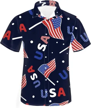 Biyejit Men's Casual Short Sleeves Printed Button Down Summer Beach Dress Shirts Size S-4XL