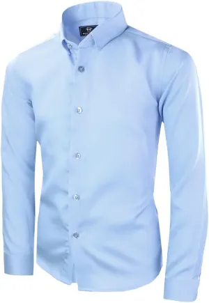 Black n Bianco Boys' Signature Sateen Long Sleeve Dress Shirt
