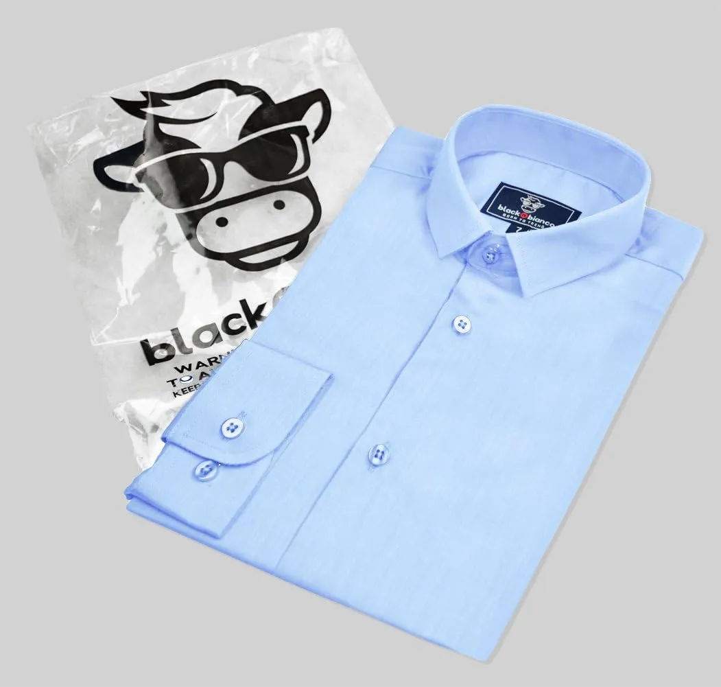 Black n Bianco Boys' Signature Sateen Long Sleeve Dress Shirt