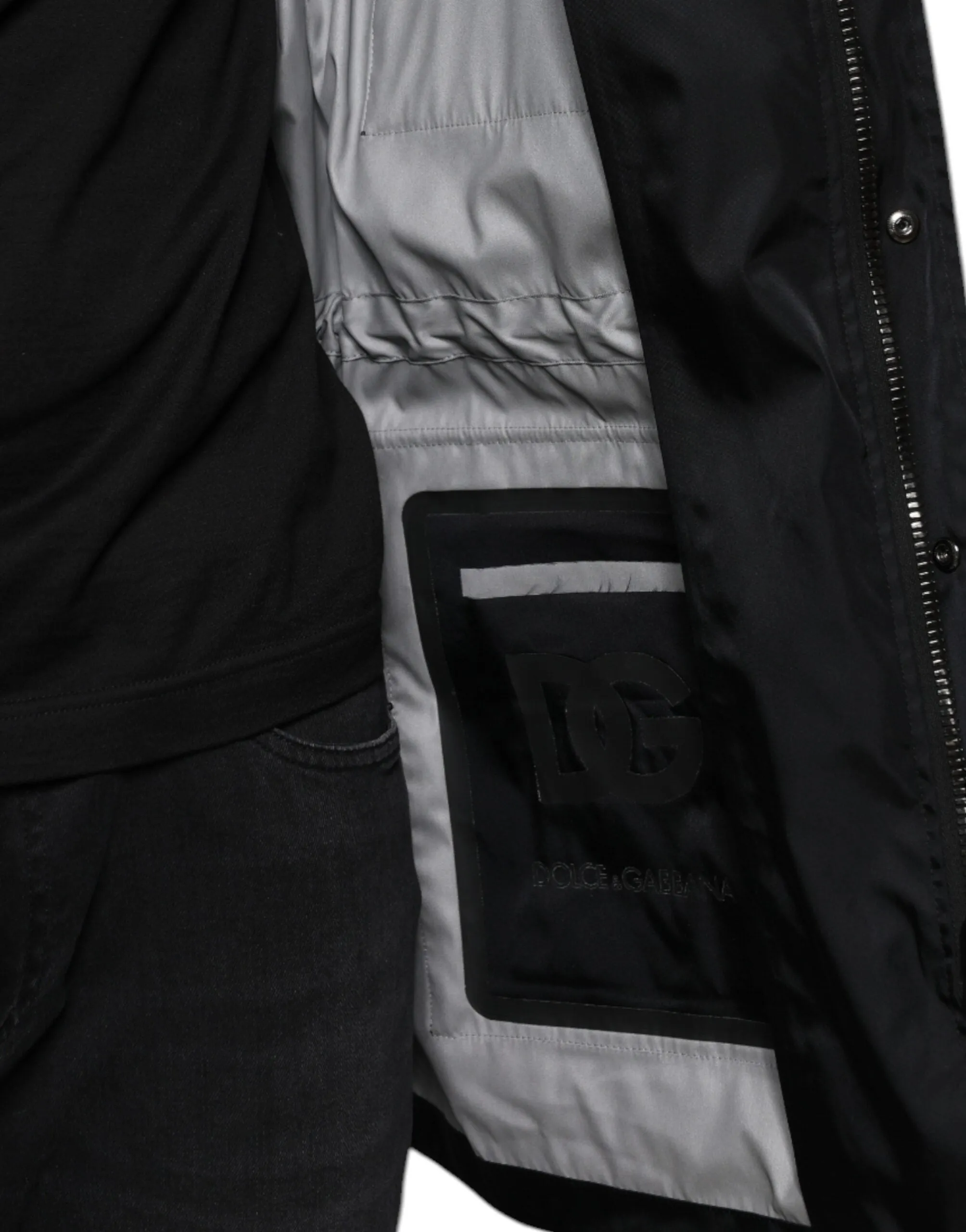 Black Nylon Winter Men Parka Coat Jacket