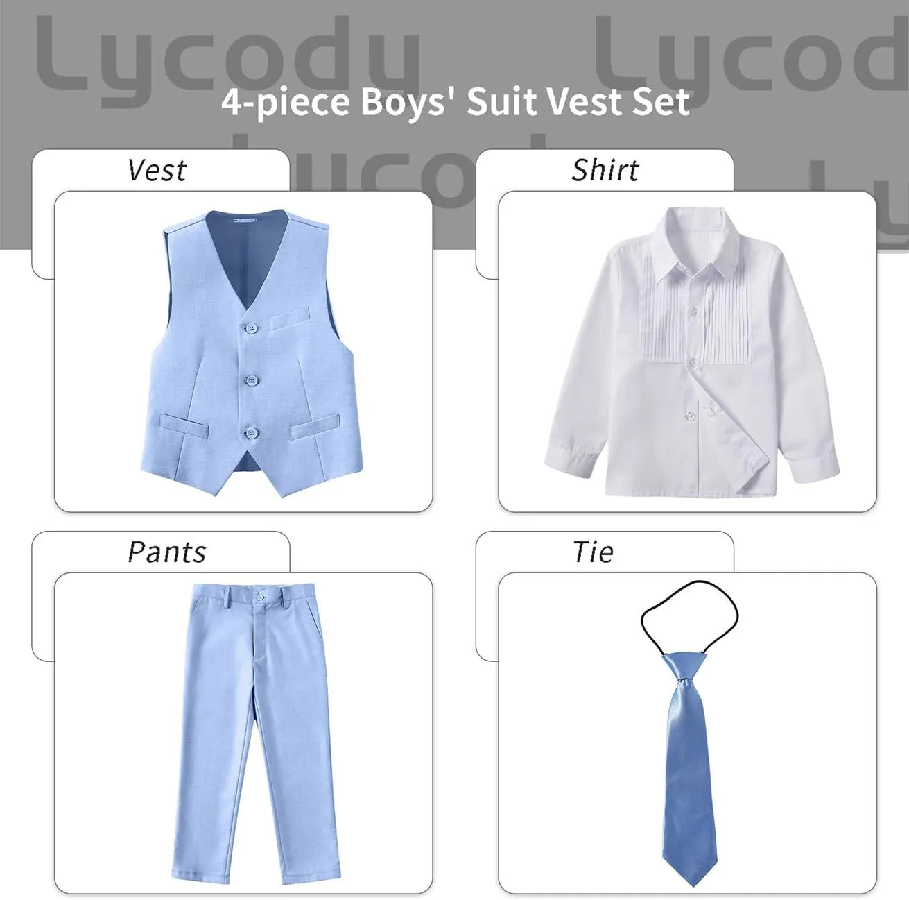 Boys Vest Set Formal Dress Suits Wedding Outfit Dresswear