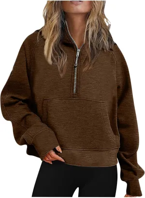 Ceboyel Women Oversized Hoodies 2023 Trendy 1/4 Zip Sweatshirt Pullover Long Sleeve Shirt Y2K Fall Fashion Outfits Clothing