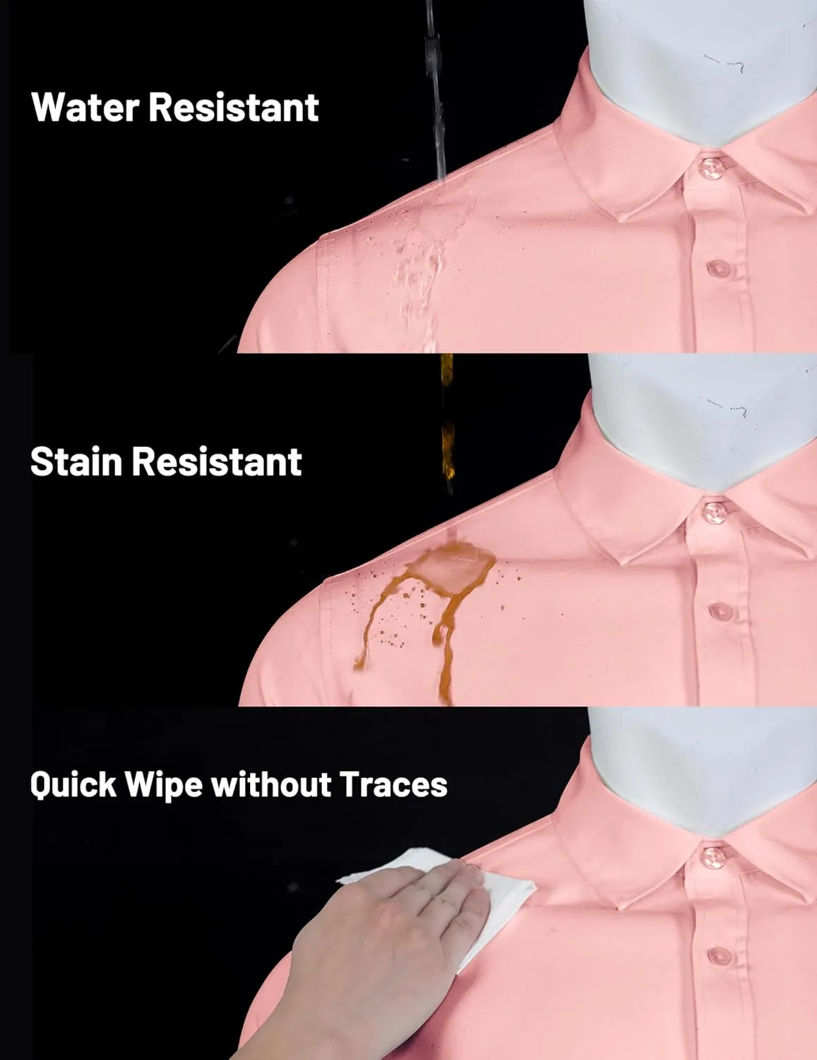 COOFANDY Men's Short Sleeve Dress Shirts Stain Shield Button Down Shirt for Summer Business Wedding Party