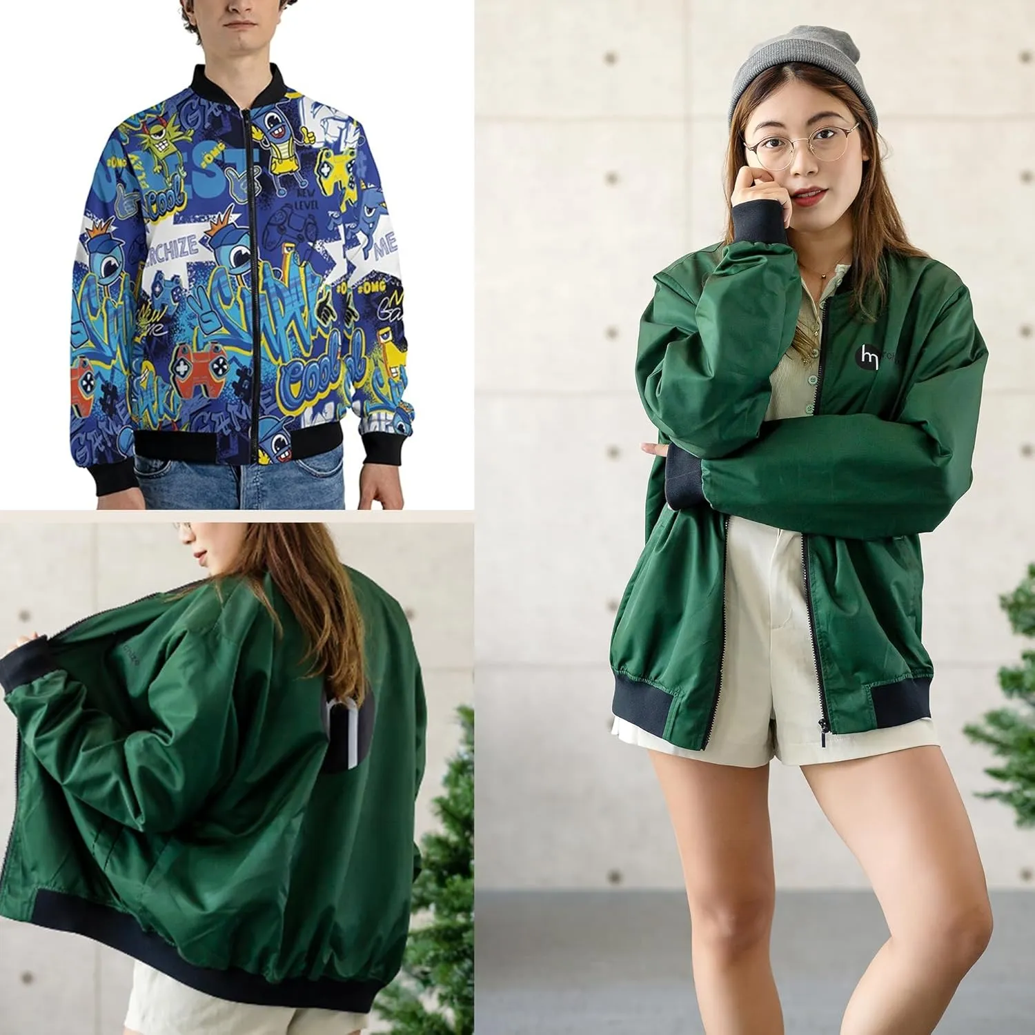 Customize Name Order of the Eastern Star OES Pentagon Down AF&AM Unisex Bomber Jacket S-5XL