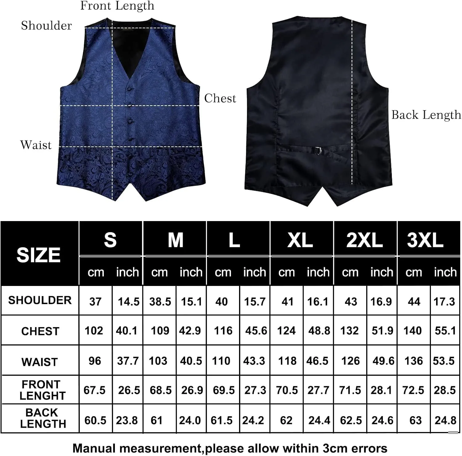 DiBanGu Men's Silk Paisley Vest and Necktie Set 6PCS Pre-tied Bow Tie Formal Waistcoat for Wedding Party