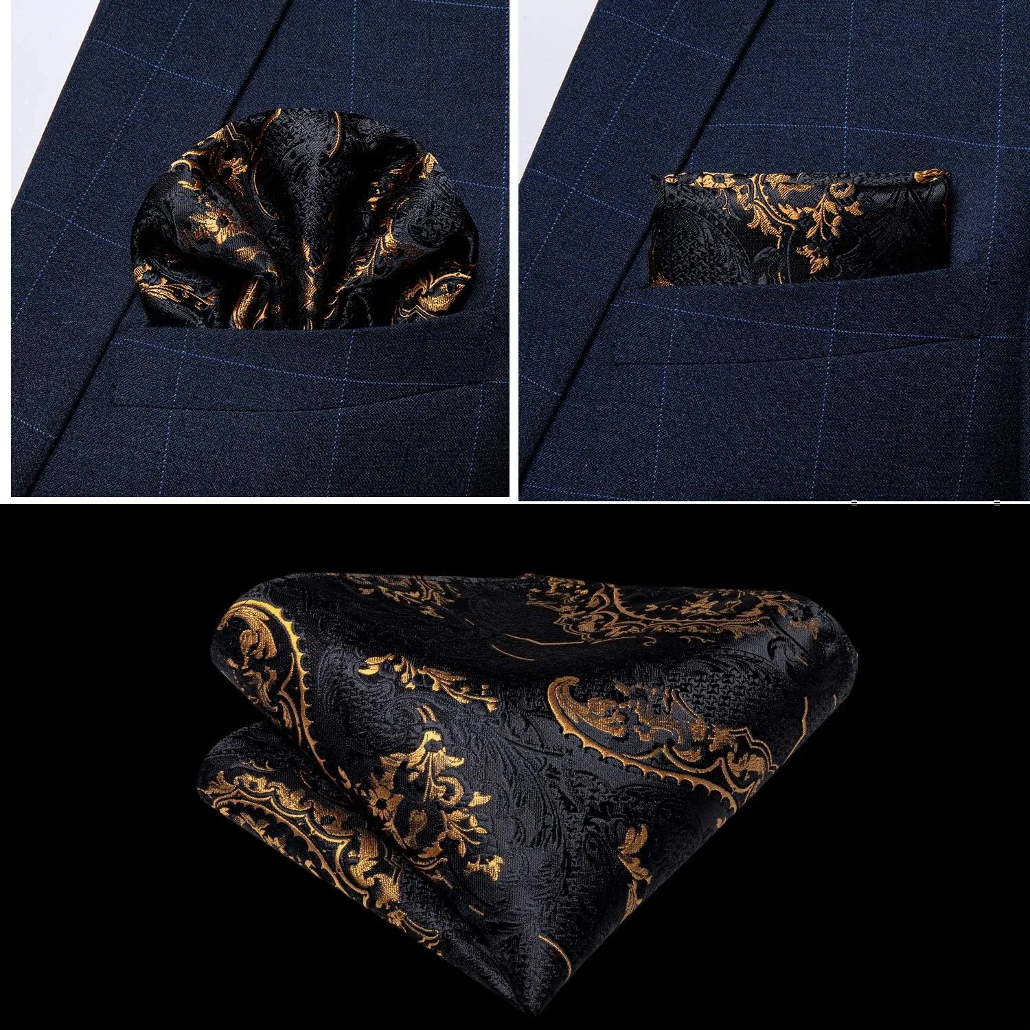 DiBanGu Men's Silk Paisley Vest and Necktie Set 6PCS Pre-tied Bow Tie Formal Waistcoat for Wedding Party