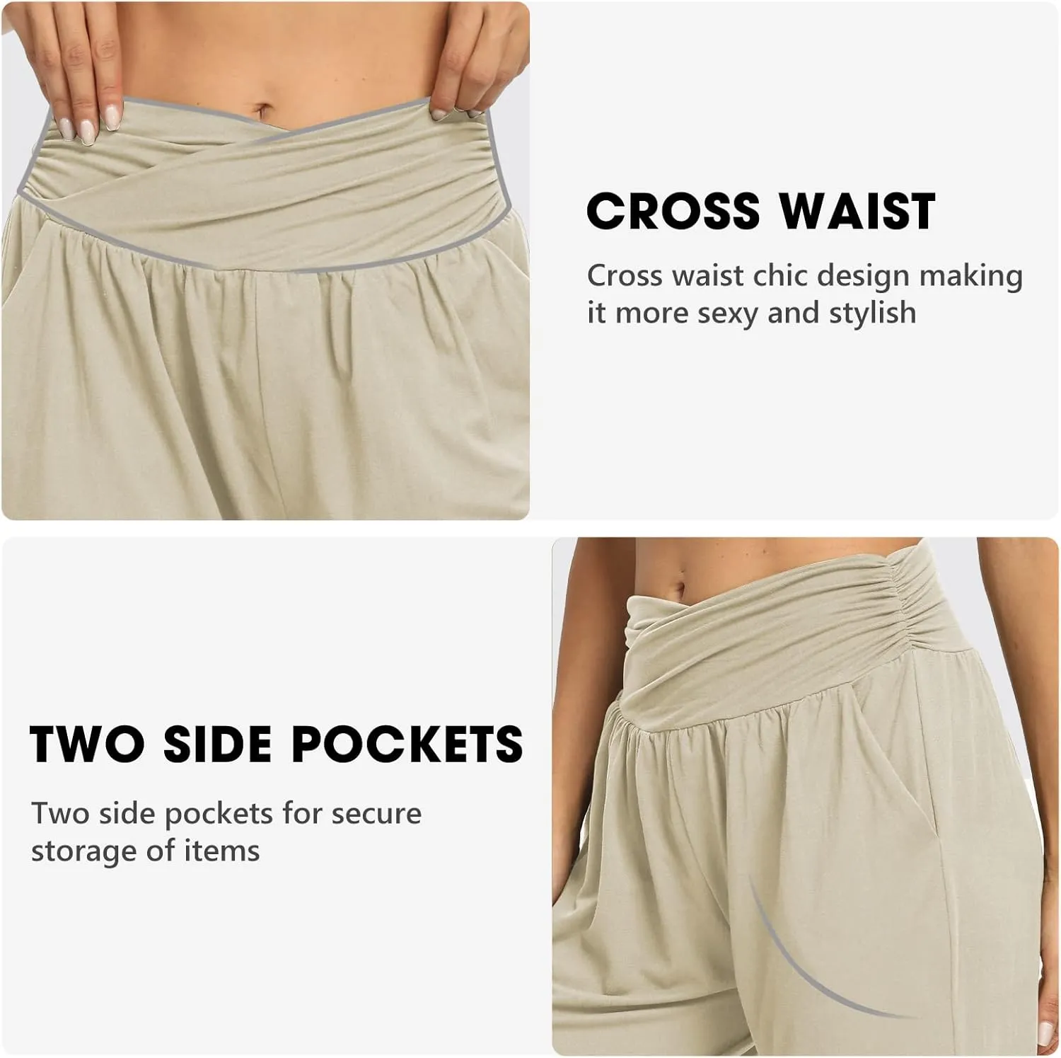 DIBAOLONG Womens Yoga Sweatpants Loose Workout Harem Joggers Casual Comfy Lounge Pajama Pants with Pockets