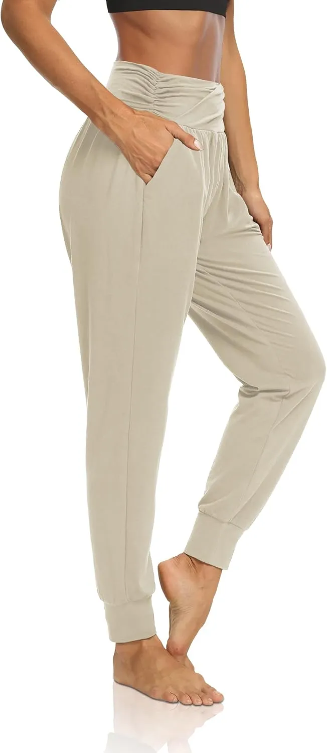 DIBAOLONG Womens Yoga Sweatpants Loose Workout Harem Joggers Casual Comfy Lounge Pajama Pants with Pockets