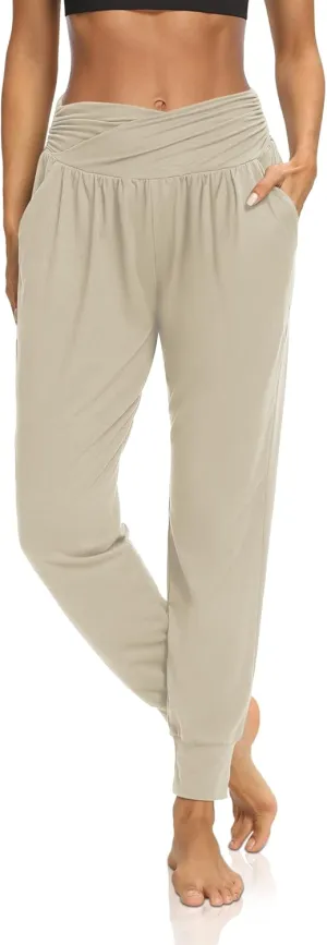 DIBAOLONG Womens Yoga Sweatpants Loose Workout Harem Joggers Casual Comfy Lounge Pajama Pants with Pockets