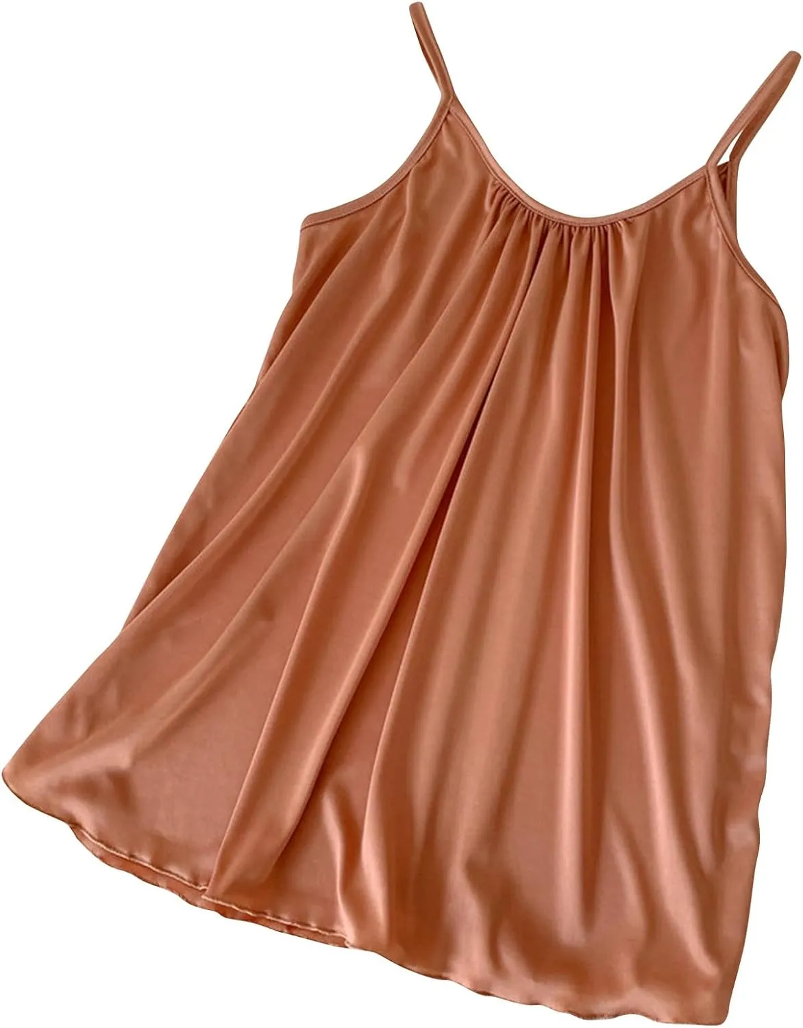 Dress Shirts for Women Pleated Spaghetti Strap Camisole Loose Fit Casual Sleeveless Flowy Basic Tops Silk Sleepwear Tanks