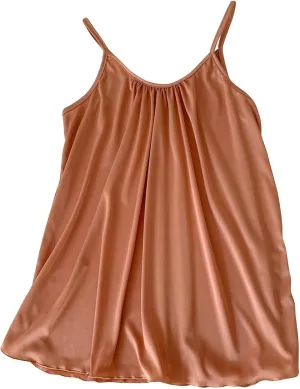Dress Shirts for Women Pleated Spaghetti Strap Camisole Loose Fit Casual Sleeveless Flowy Basic Tops Silk Sleepwear Tanks