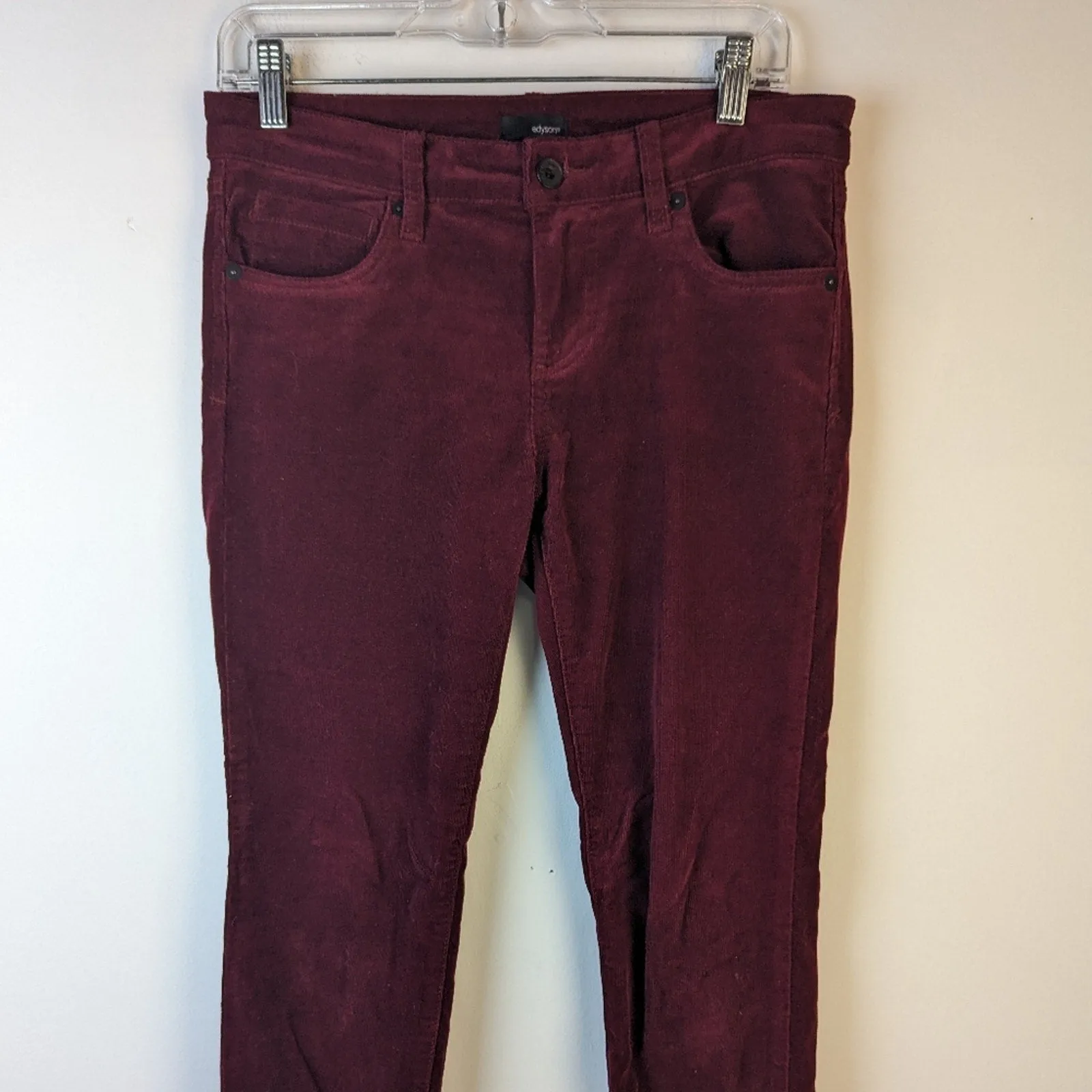Edyson Skinny Burgundy Courdory Pants / 27 P