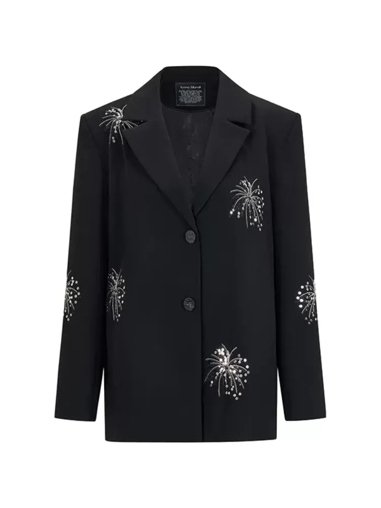 Embroidered Casual Jacket   Casual Wide Leg Pants【s0000007255】