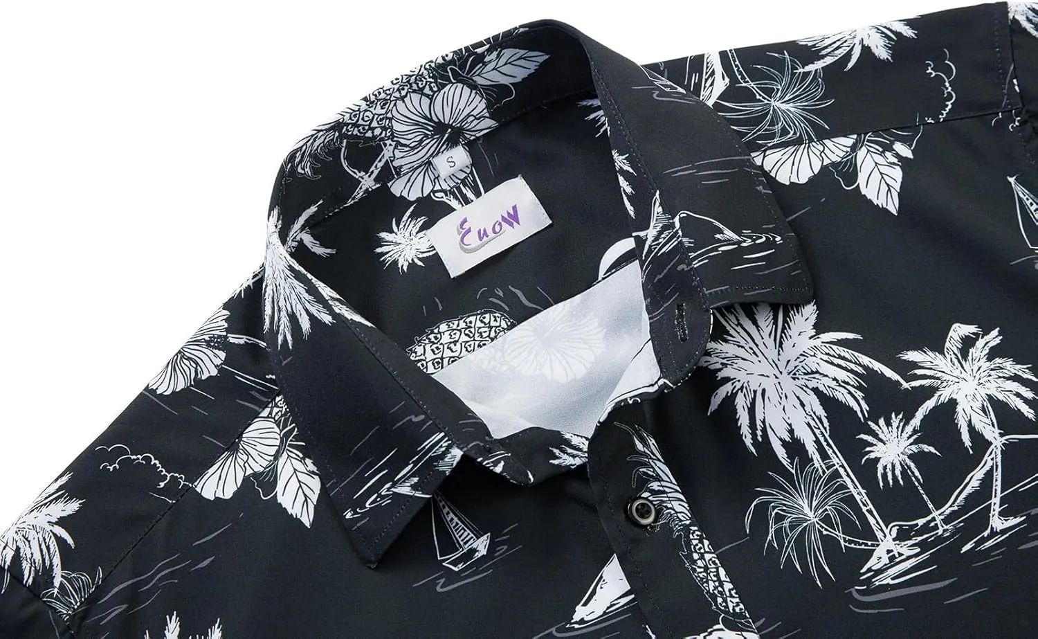 EUOW Men's Hawaiian Shirt Short Sleeves Printed Button Down Summer Beach Dress Shirts