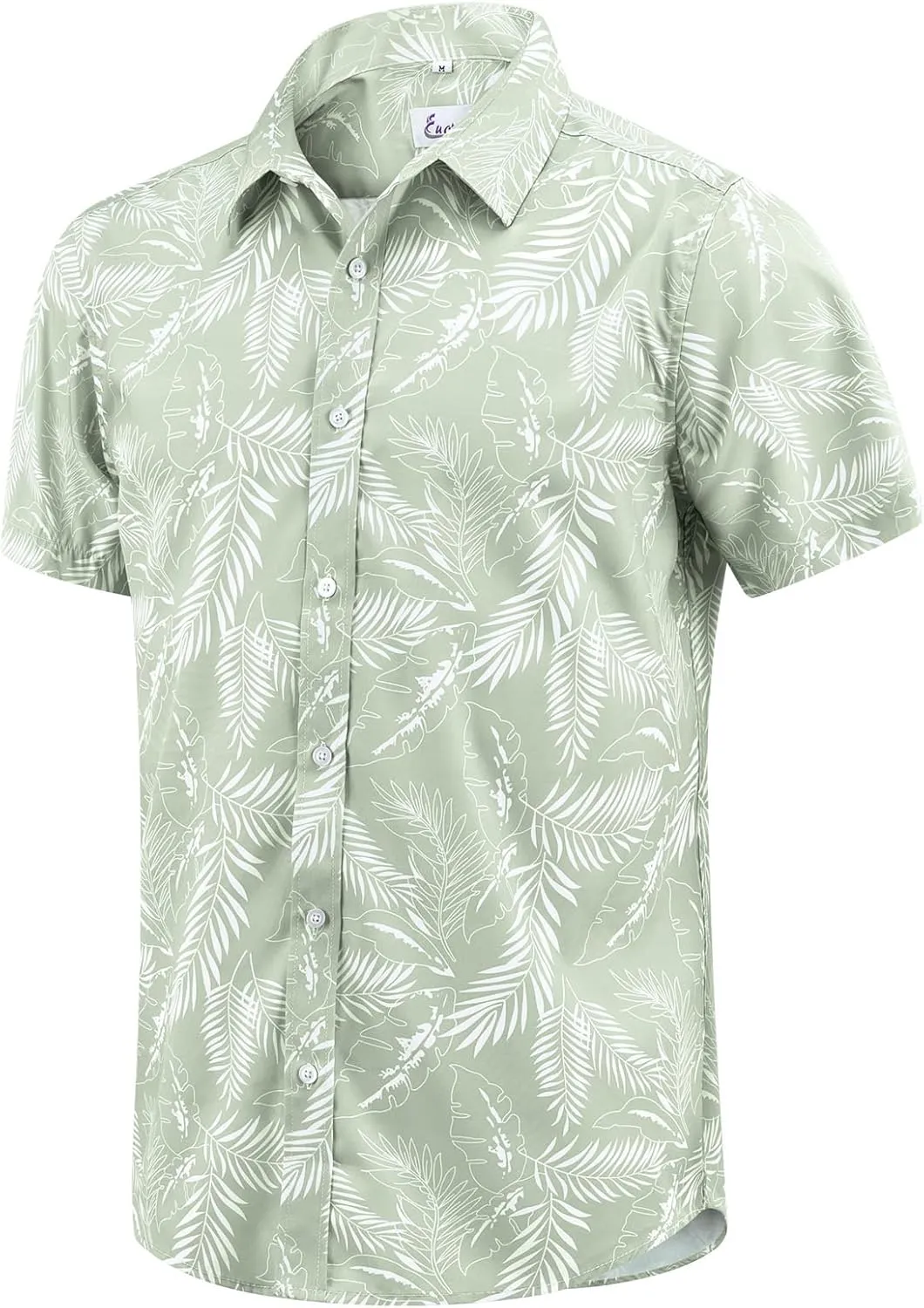 EUOW Men's Hawaiian Shirt Short Sleeves Printed Button Down Summer Beach Dress Shirts