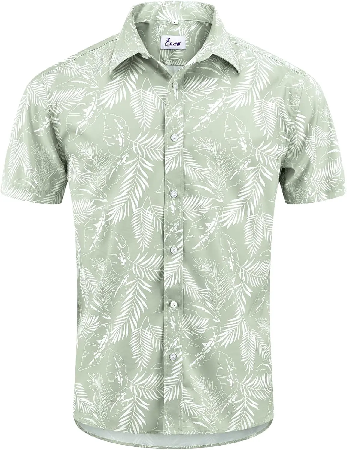 EUOW Men's Hawaiian Shirt Short Sleeves Printed Button Down Summer Beach Dress Shirts
