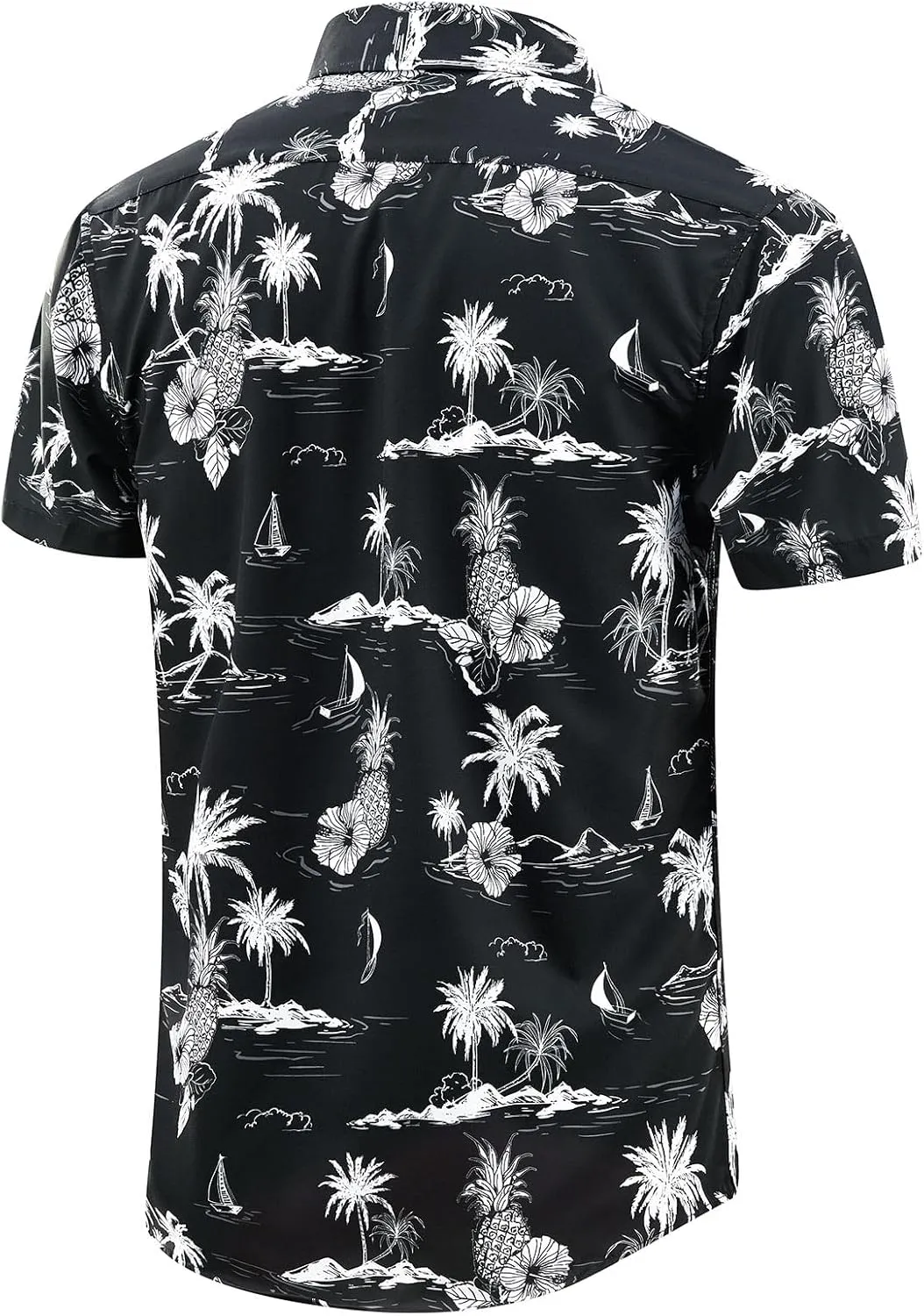 EUOW Men's Hawaiian Shirt Short Sleeves Printed Button Down Summer Beach Dress Shirts