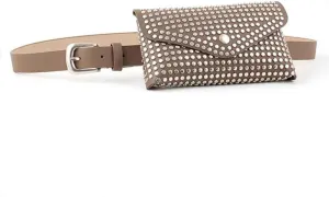 Fashion Rivet Studded Envelope Waist Bag PU Leather Belt Fanny Pack Removable Waist Pouch Belt Cellphone Bag
