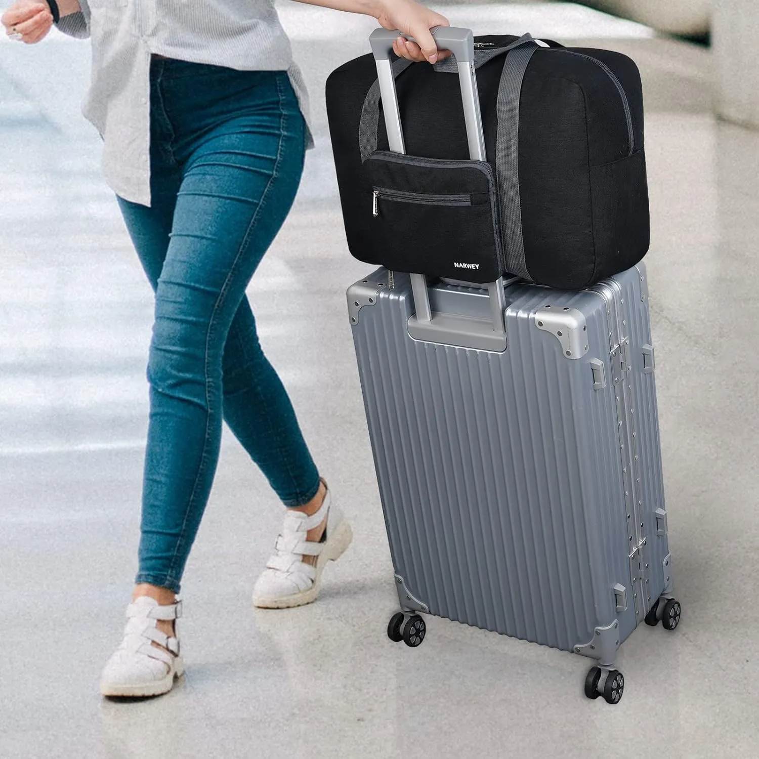 For Spirit Airlines Foldable Travel Duffel Bag Tote Carry on Luggage for Women and Girls