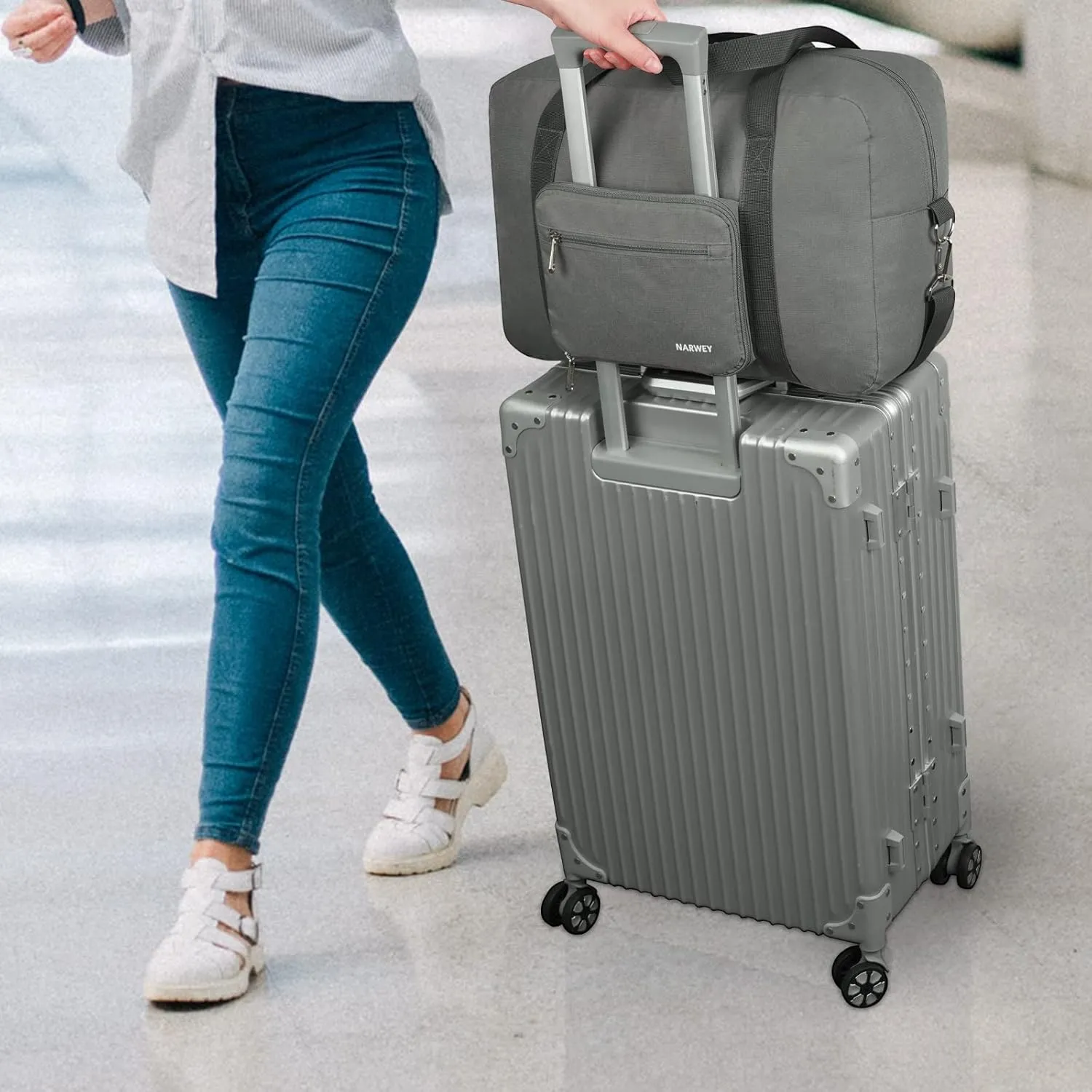 For Spirit Airlines Foldable Travel Duffel Bag Tote Carry on Luggage for Women and Girls