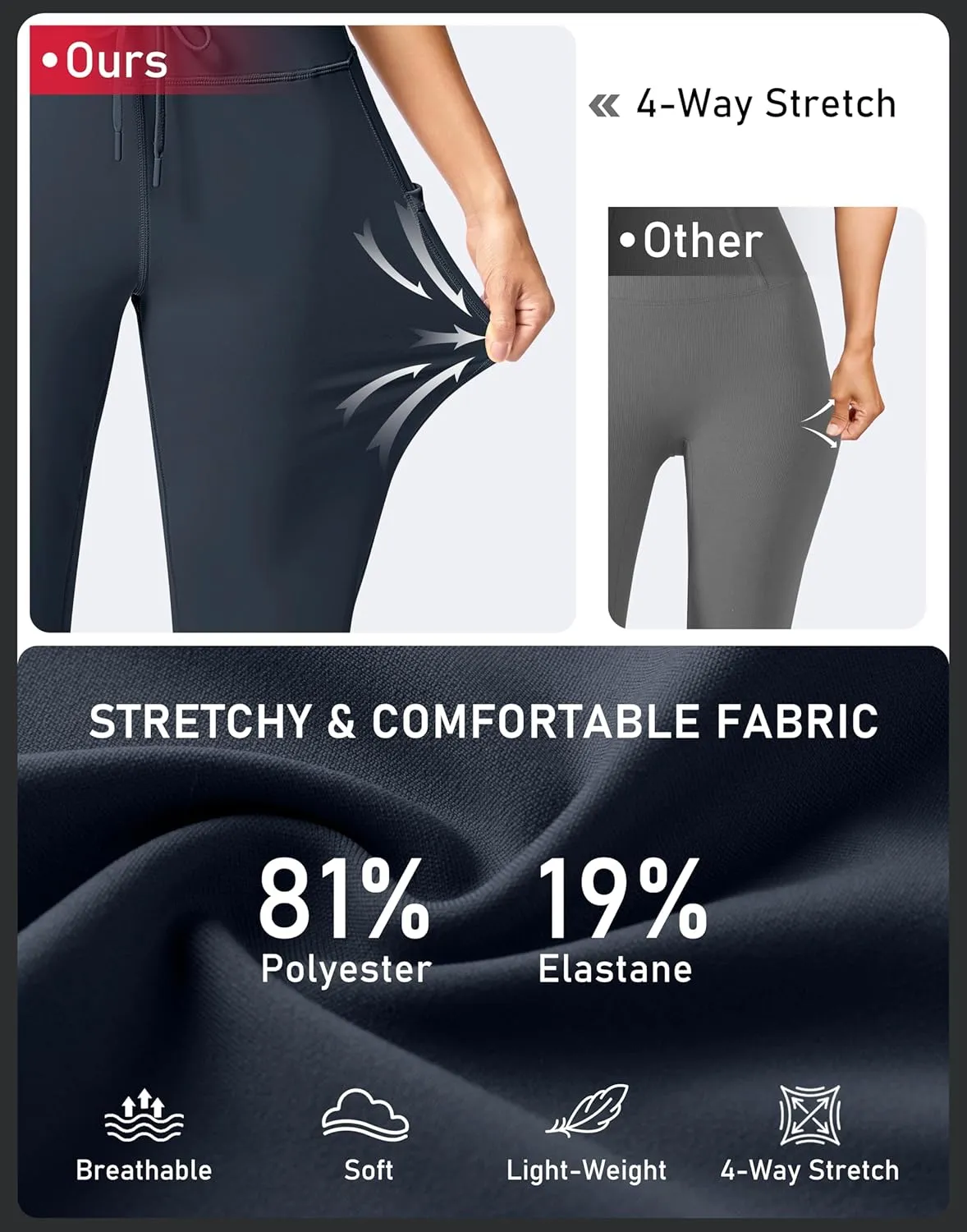 G Gradual Yoga Capri Pants for Women with Pockets High Waist Capris Leggings Tummy Control Straight Workout Summer Crop Pants