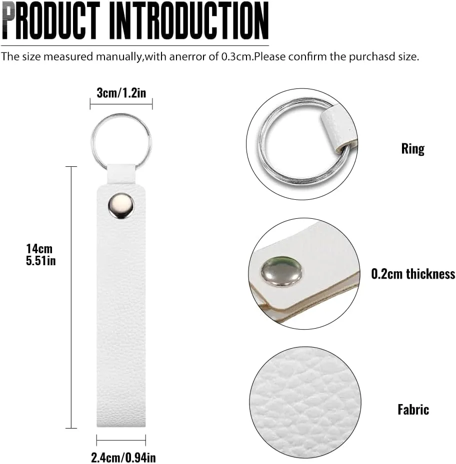 GIFTPUZZ Leather Car Keychain with Metal Ring Hand Wrist Lanyard Key Chain Holder Wristlet Keys Chain Decorative