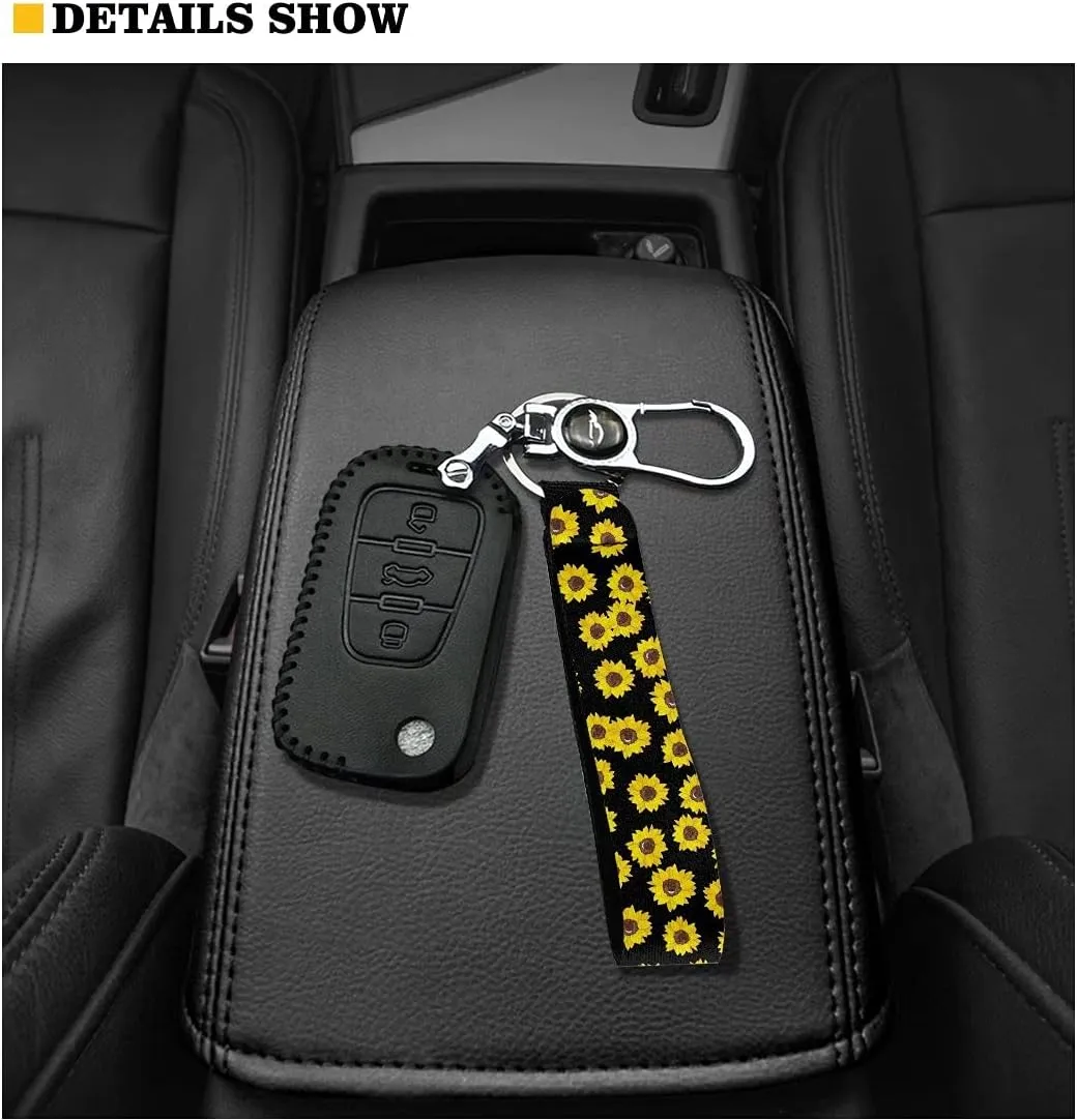 GIFTPUZZ Long Keychains with Metal Ring Auto Wristlet Key Chain Lanyard Keys Holders
