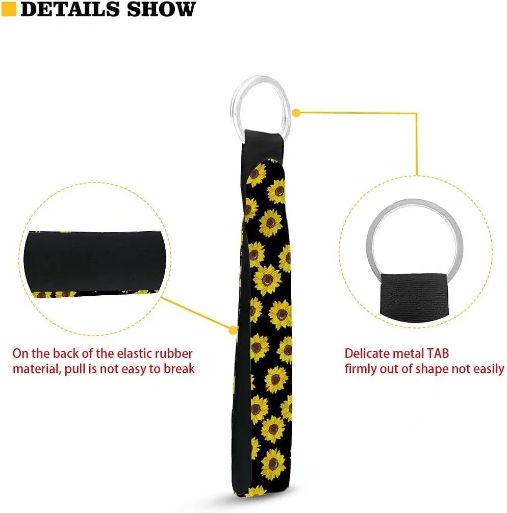 GIFTPUZZ Long Keychains with Metal Ring Auto Wristlet Key Chain Lanyard Keys Holders
