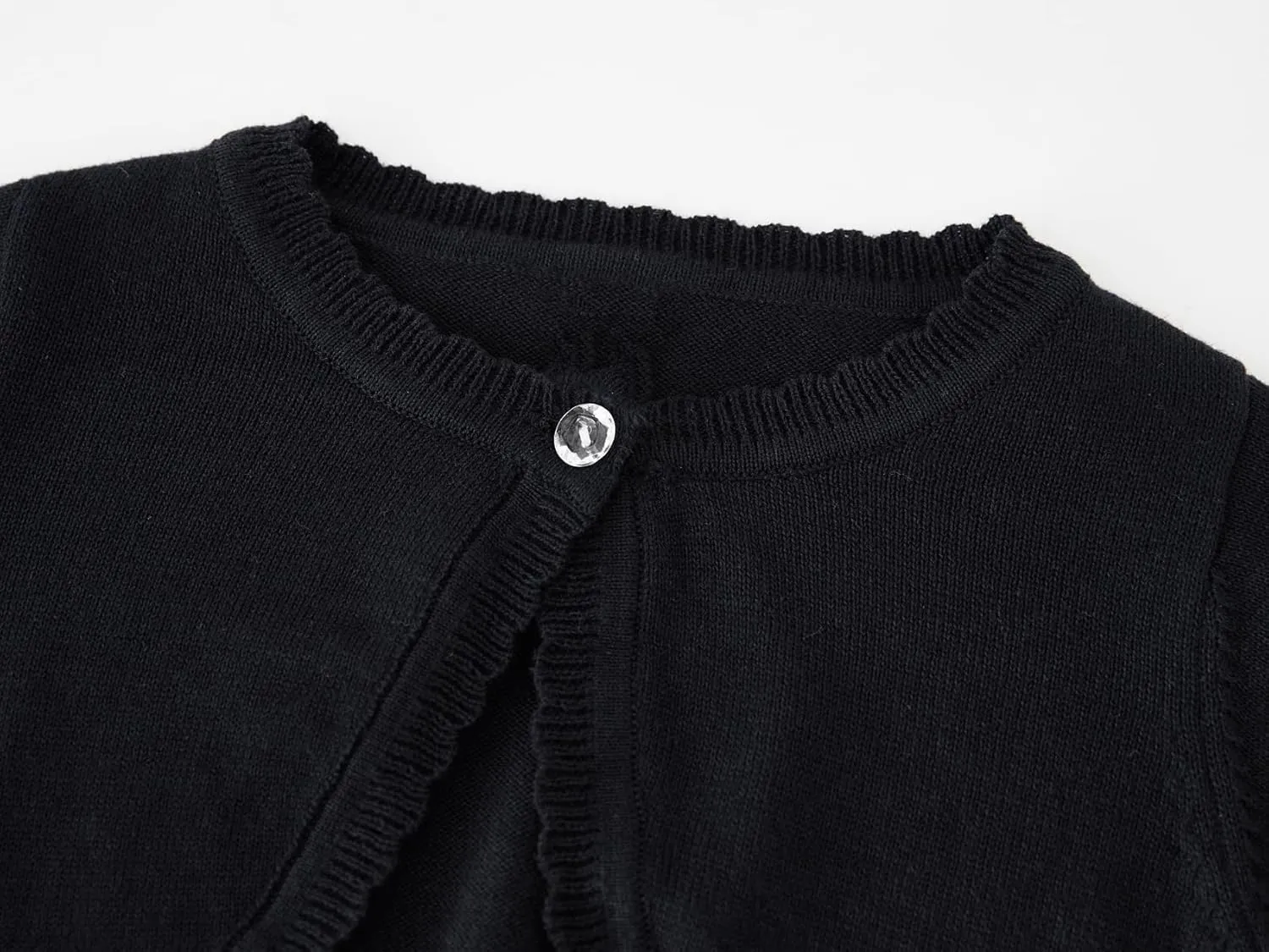 Girls Bolero Cardigan Sweater Toddler Kids Long Sleeve Button Knit Shrug Cropped Cover Up Jacket Tops