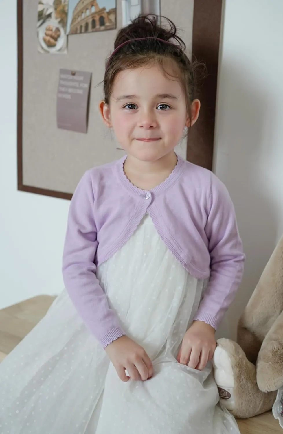 Girls Bolero Cardigan Sweater Toddler Kids Long Sleeve Button Knit Shrug Cropped Cover Up Jacket Tops