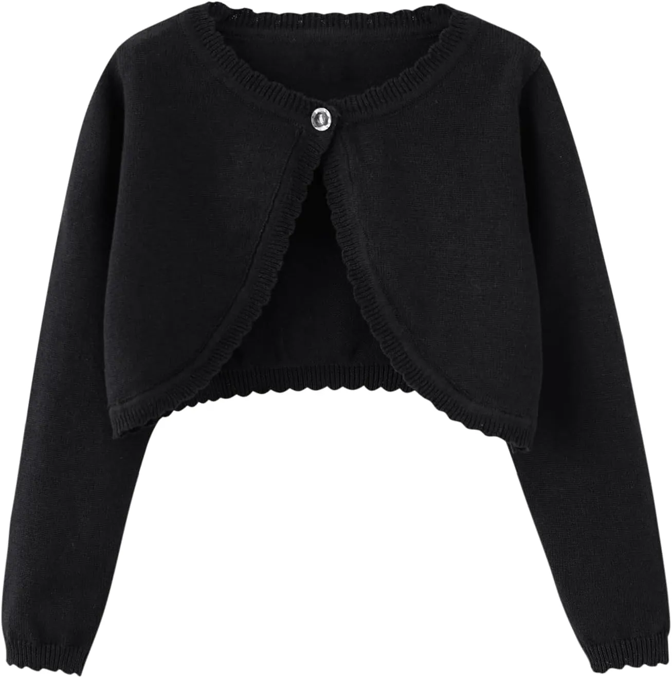 Girls Bolero Cardigan Sweater Toddler Kids Long Sleeve Button Knit Shrug Cropped Cover Up Jacket Tops