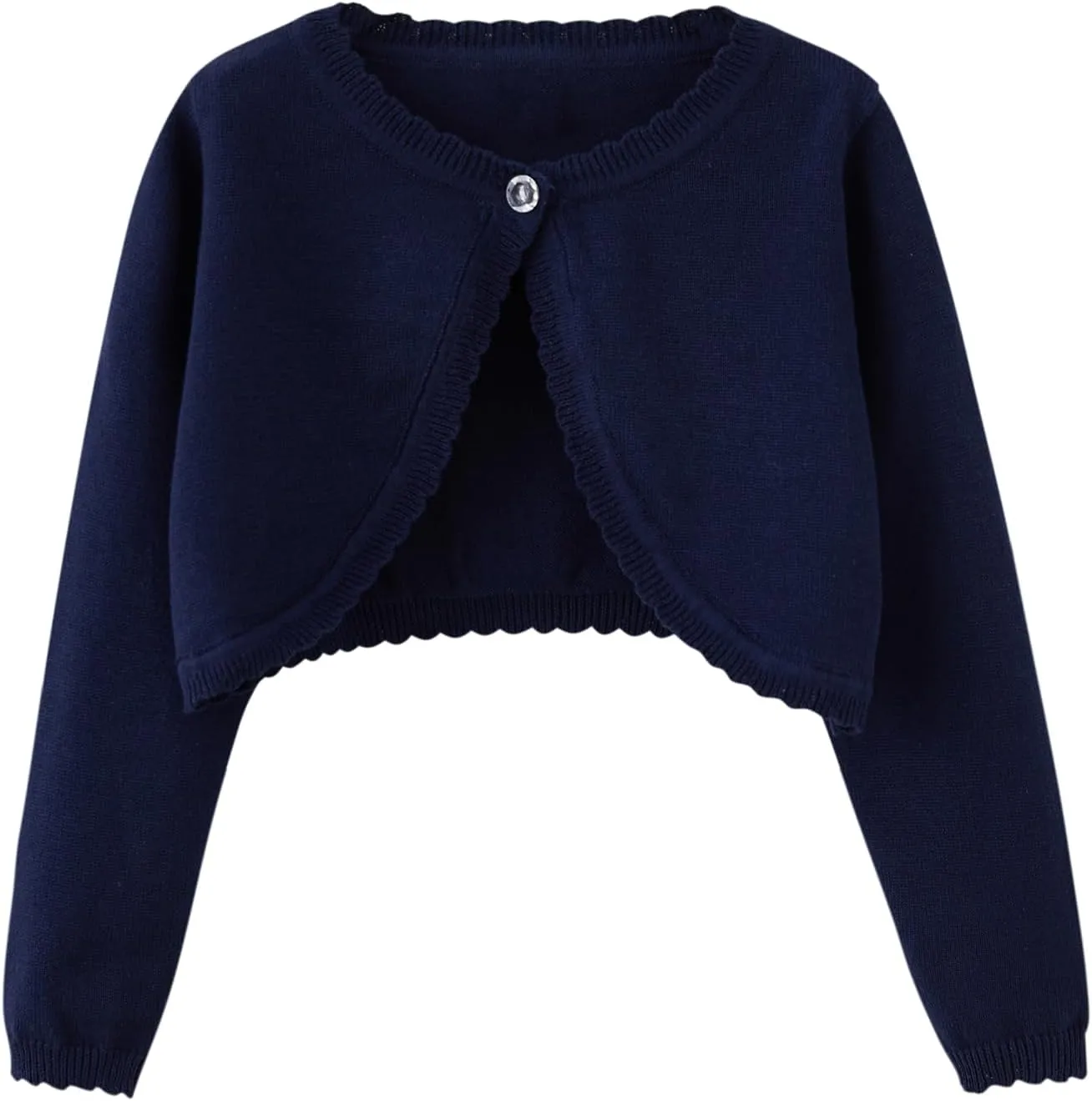 Girls Bolero Cardigan Sweater Toddler Kids Long Sleeve Button Knit Shrug Cropped Cover Up Jacket Tops