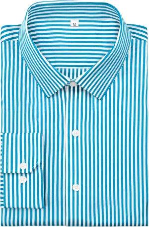 Grade 4 Wrinkle-Resistant Long Sleeve Striped Button-Down Shirt for Men Mens Dress Shirts