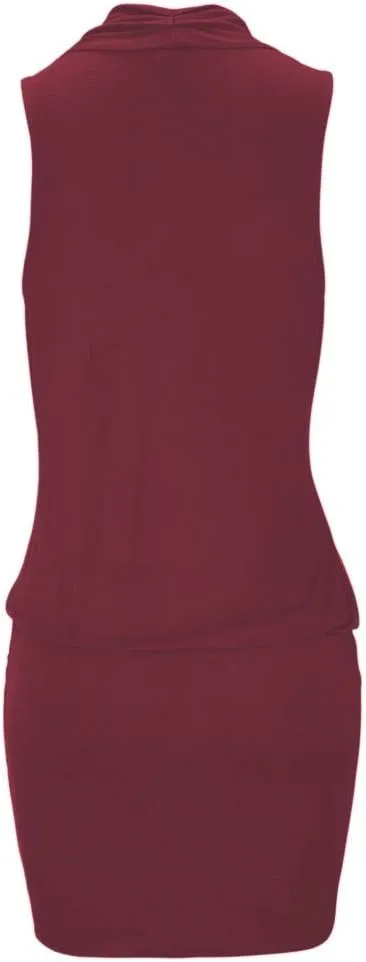 HHmei Women Sexy Sleeveless Mini Dress, Short V-Neck Sea Pure Color Slim Casual Dresses