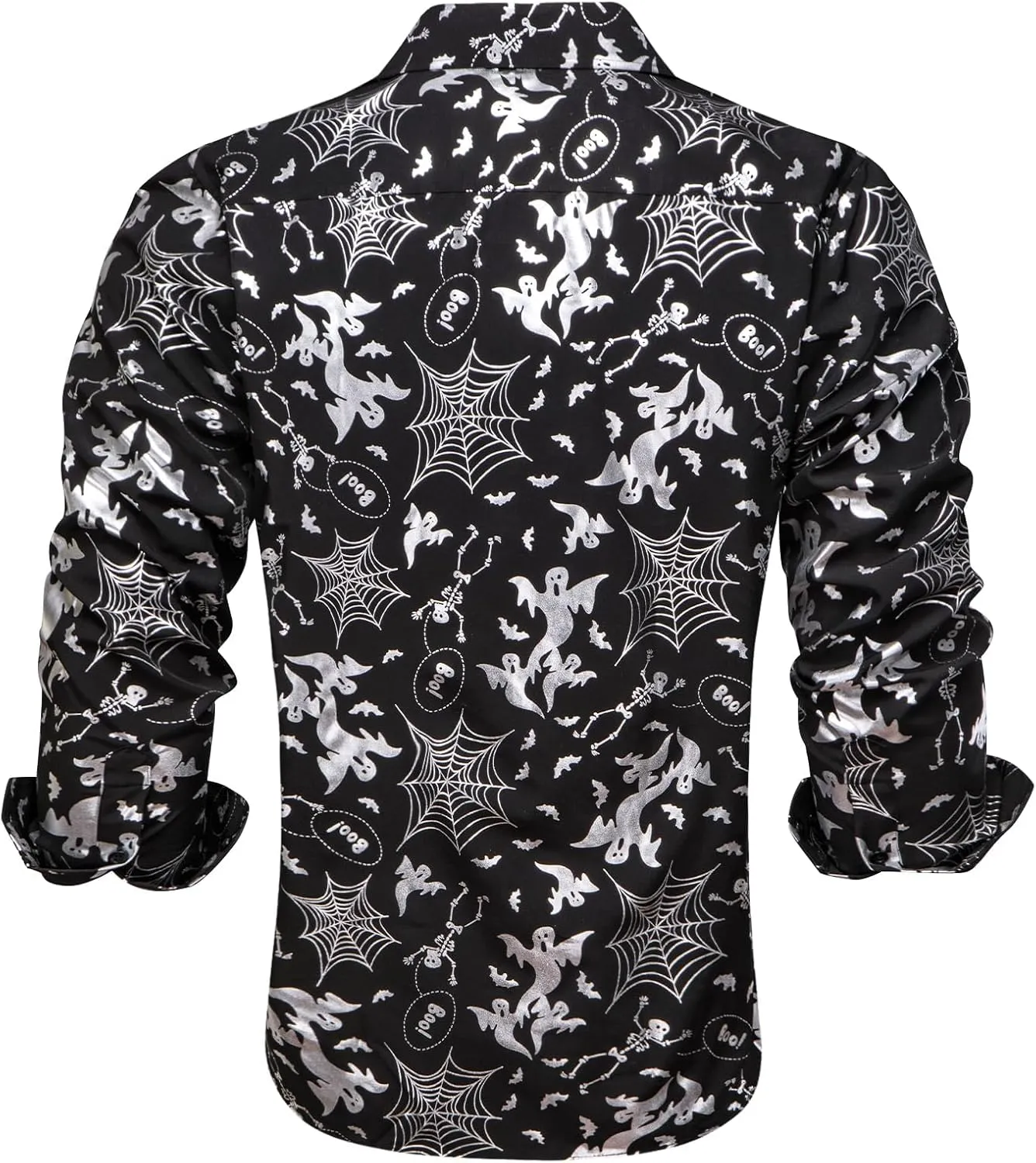Hi-Tie Mens Hipstar Gold Paisely Floral 3D Printed Dress Shirts Shiny Long Sleeve Button Down Party Disco Performing