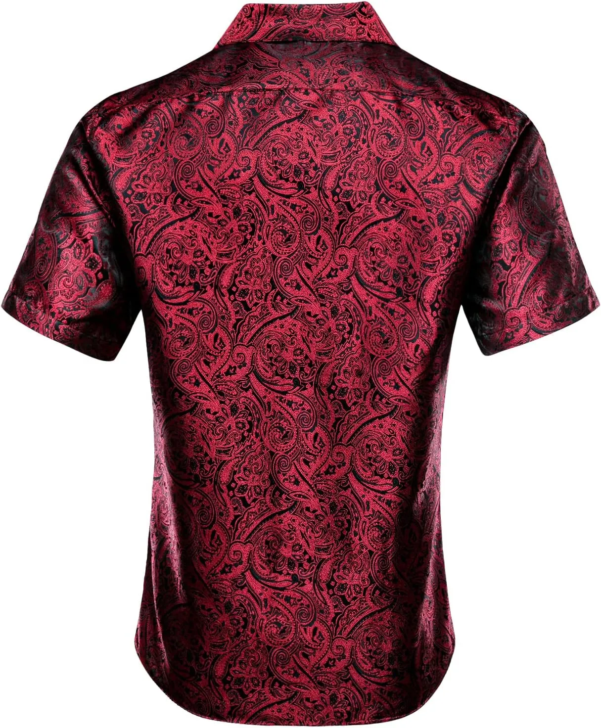 Hi-Tie Mens Summer Short Sleeve Dress Shirts Hawaiian Casual Button Down Regular Fit Shirt for Party Beach