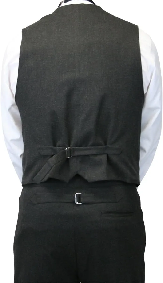 Historical Emporium Men's Cotton Blend Formal Suit Vest, Victorian Edwardian Callahan Waistcoat