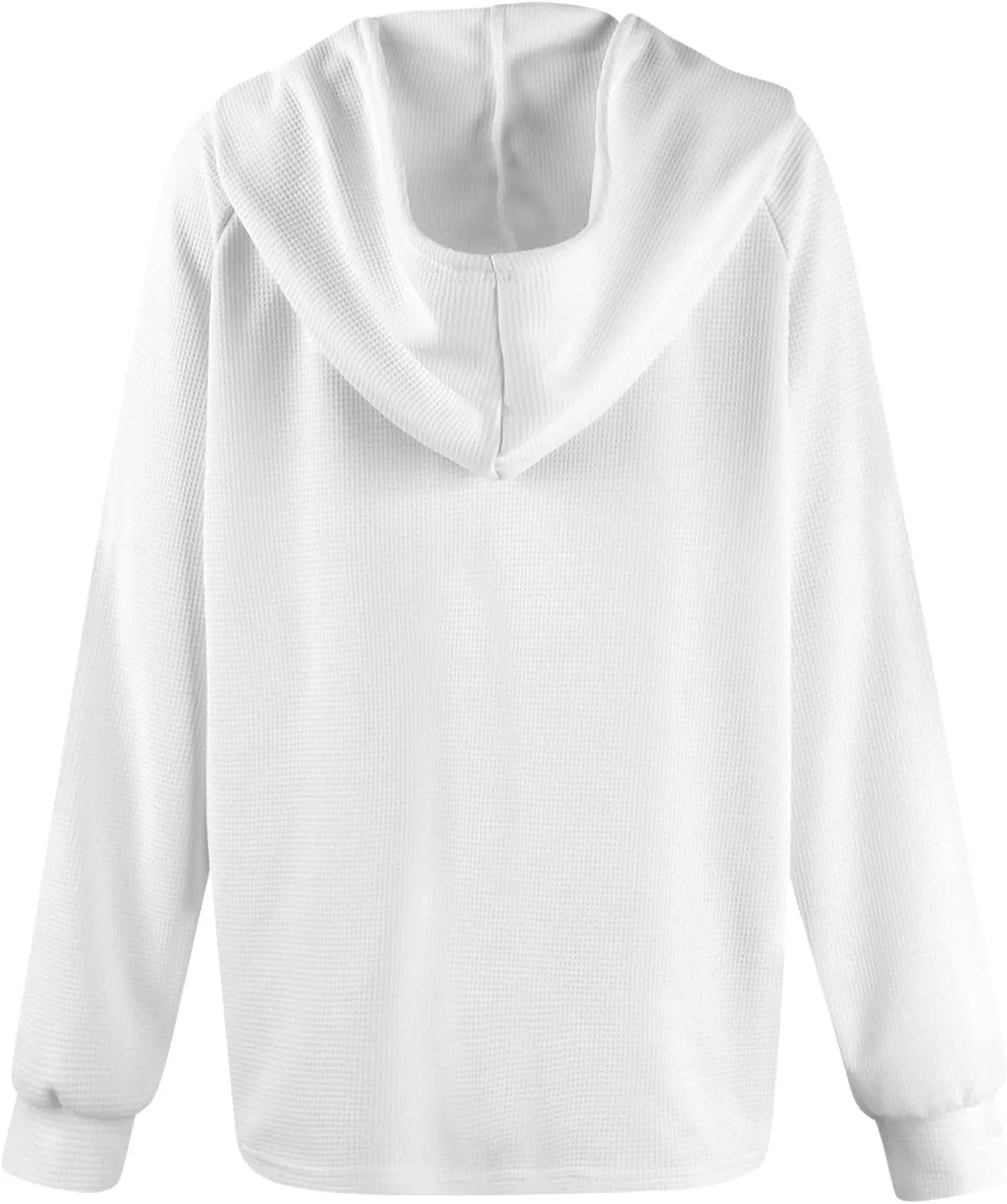 Hoodies for Women Button V Neck Waffle Knit Tops Raglan Long Sleeve Shirts Fall Casual Comfy Pullover Sweatshirt