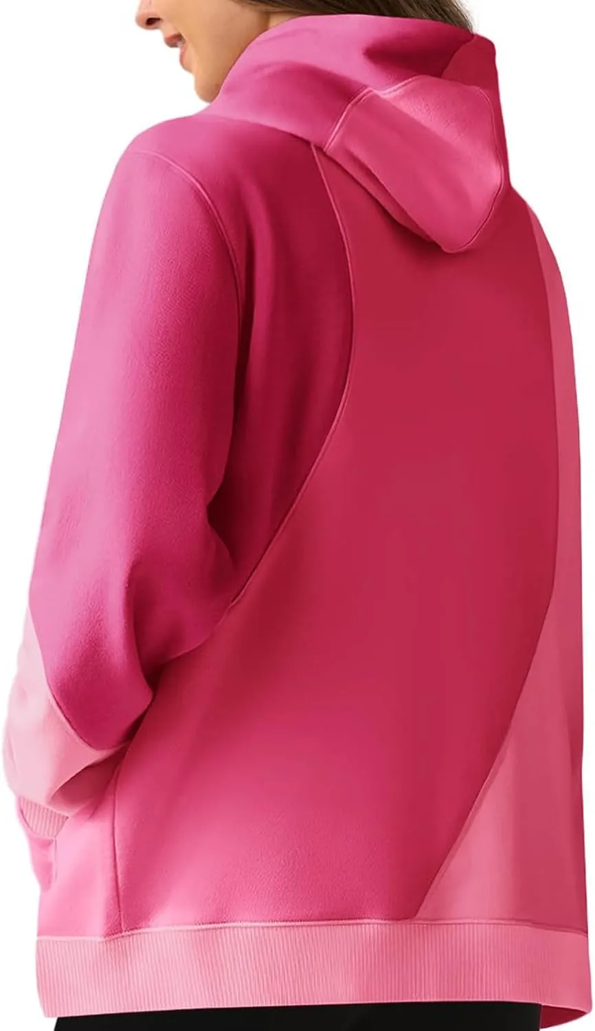 Hoodies for Women Long Sleeve Hoodies Pullover Color Block Loose Fit Hooded Sweatshirt with Pockets Casual Fall Clothes