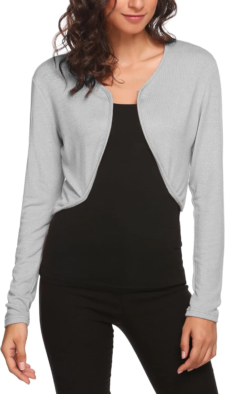HOTOUCH Shrug Bolero Cardigan for Womens Long Sleeve Short Little Cropped Sweater Knit Jackets for Dress S-XXL