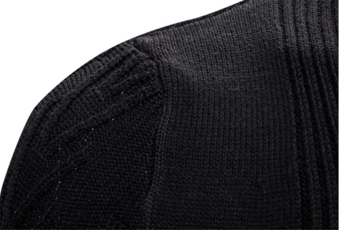 HZCX FASHION Men's Slim Fit Long Sleeve Open Front Cardigan Sweater with Pockets